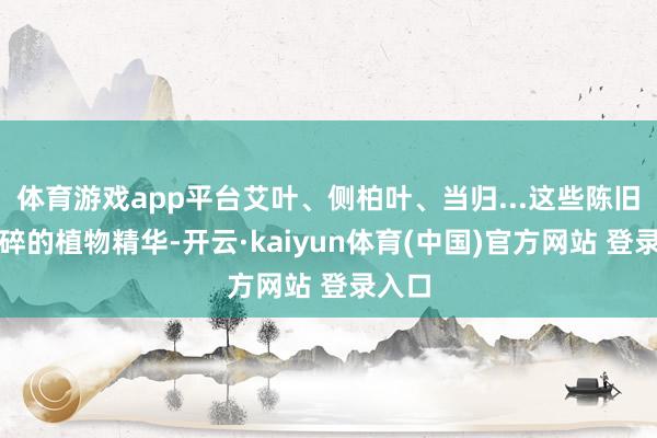 体育游戏app平台艾叶、侧柏叶、当归...这些陈旧而零碎的植物精华-开云·kaiyun体育(中国)官方网站 登录入口