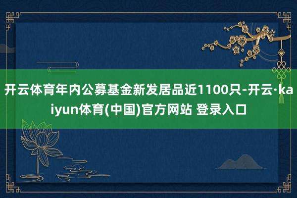 开云体育年内公募基金新发居品近1100只-开云·kaiyun体育(中国)官方网站 登录入口