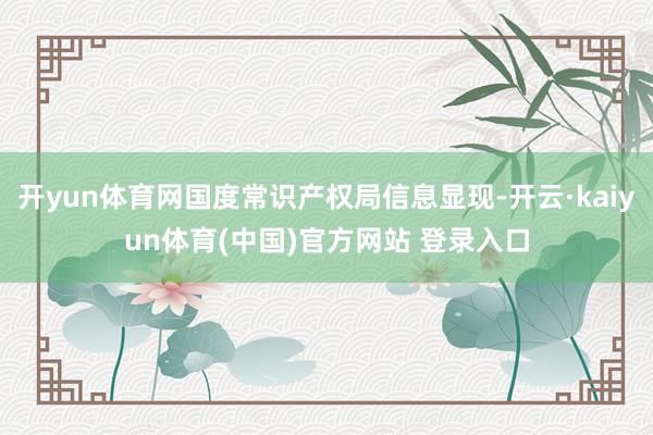 开yun体育网国度常识产权局信息显现-开云·kaiyun体育(中国)官方网站 登录入口