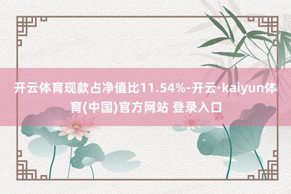 开云体育现款占净值比11.54%-开云·kaiyun体育(中国)官方网站 登录入口
